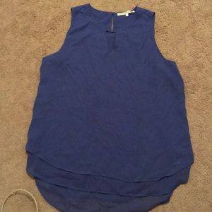 Blue keyhole tank top